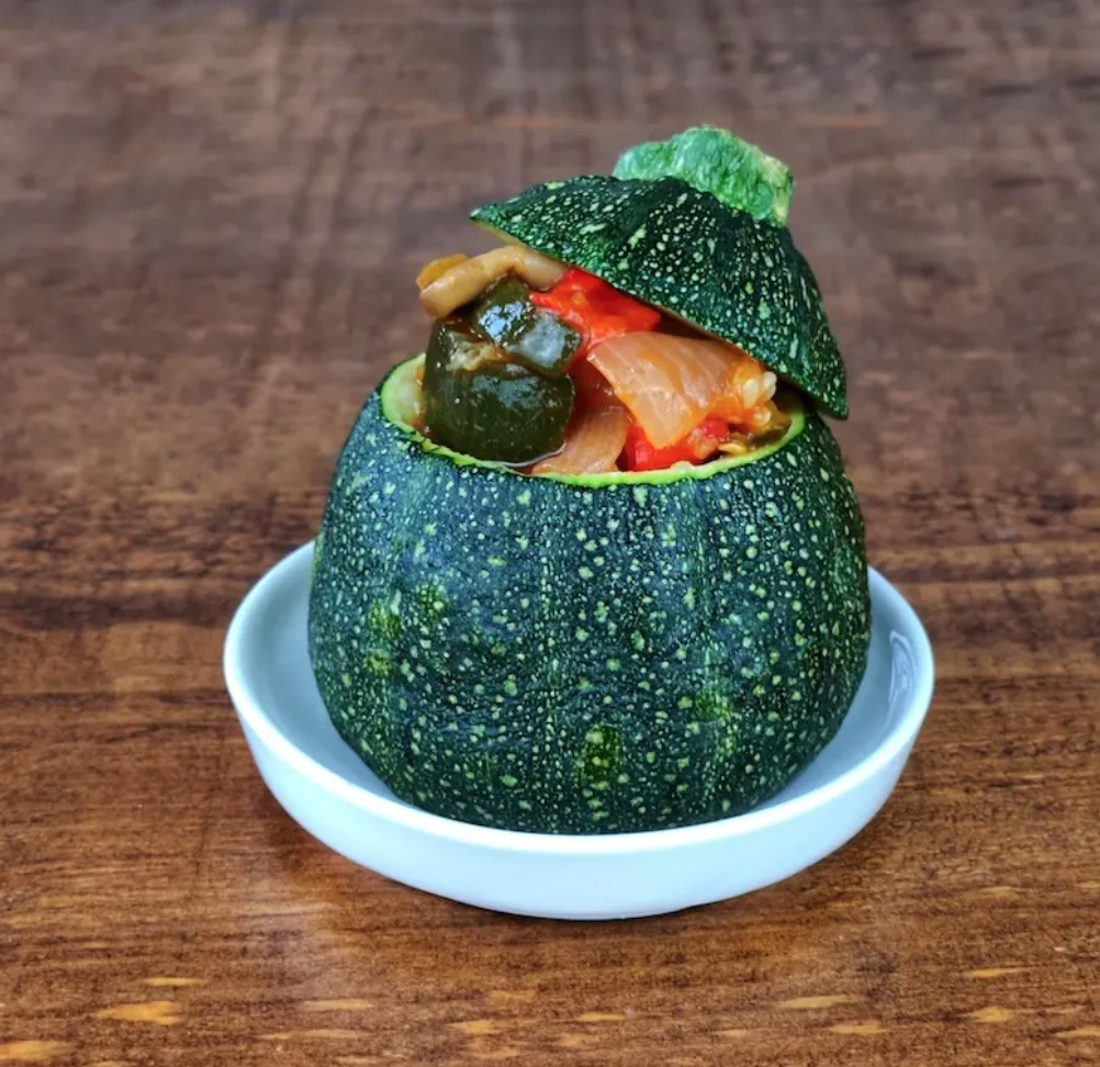 calabacín rellenos de verdura y atún